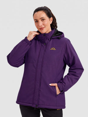 TACVASEN Deep Purple Women's Waterproof Ski Snow Warm Fleece Lined Jacket