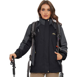 TACVASEN Gray Black Women's 3 - IN - 1 Waterproof Coats Windproof Fleece Ski Jacket
