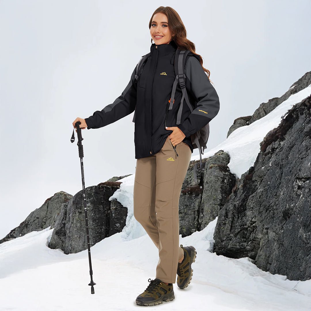 TACVASEN Gray Black Women's 3 - IN - 1 Waterproof Coats Windproof Fleece Ski Jacket
