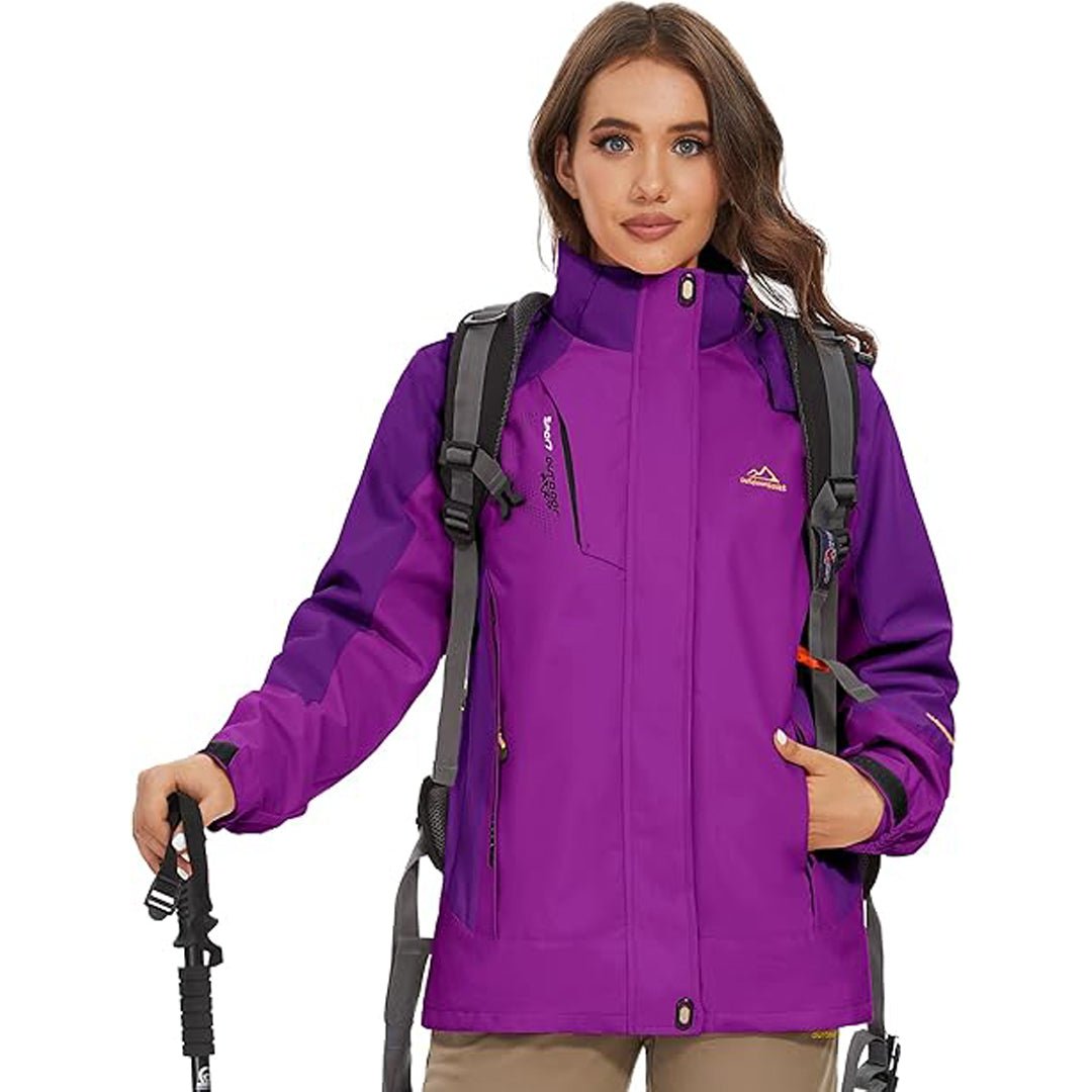 TACVASEN Purple Women's 3 - IN - 1 Waterproof Coats Windproof Fleece Ski Jacket
