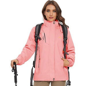 TACVASEN Pink Women's 3 - IN - 1 Waterproof Coats Windproof Fleece Ski Jacket