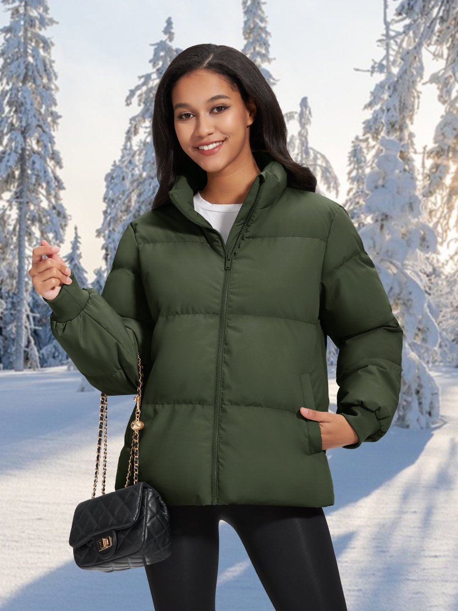 TACVASEN Army Green Women's Winter Down Puffer Jackets
