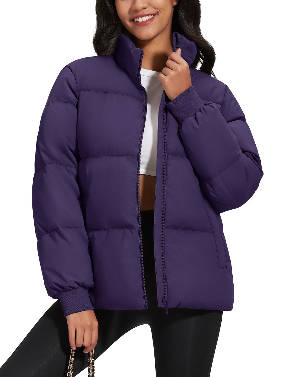 TACVASEN Dark Purple Women's Winter Down Puffer Jackets