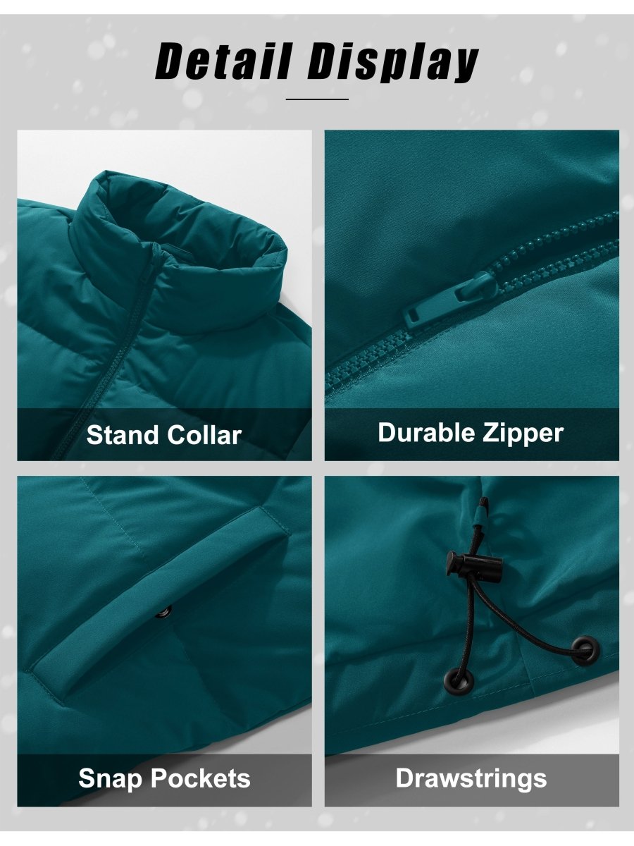 TACVASEN Emerald Green Women's Winter Down Puffer Jackets