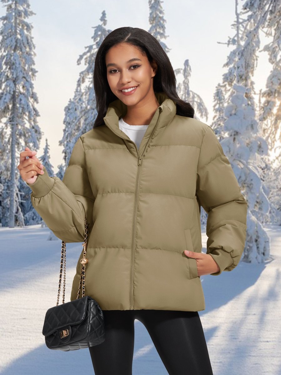 TACVASEN Khaki Women's Winter Down Puffer Jackets