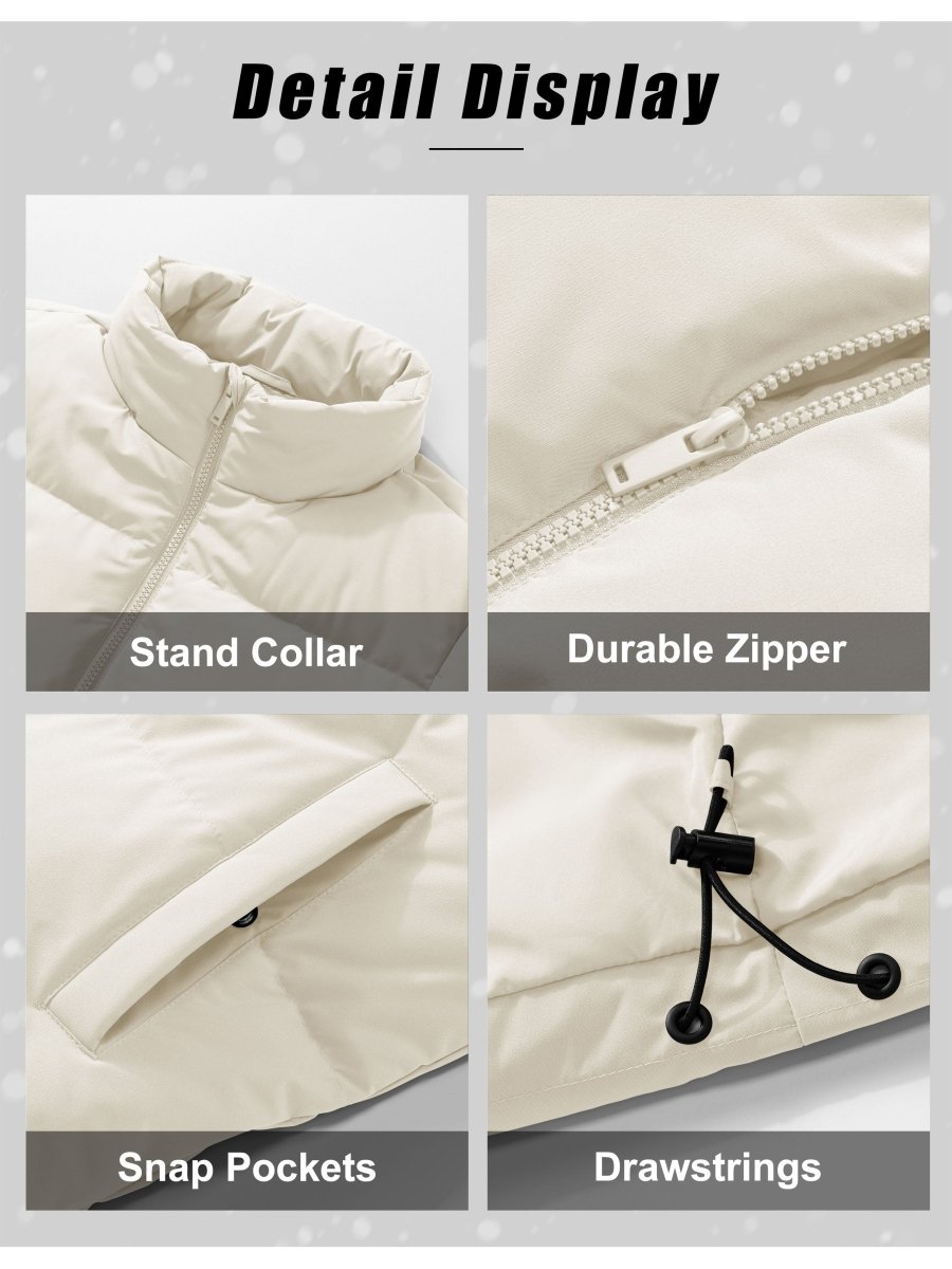 TACVASEN White Women's Winter Down Puffer Jackets