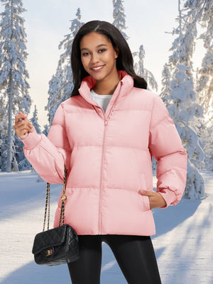 TACVASEN Pink Women's Winter Down Puffer Jackets