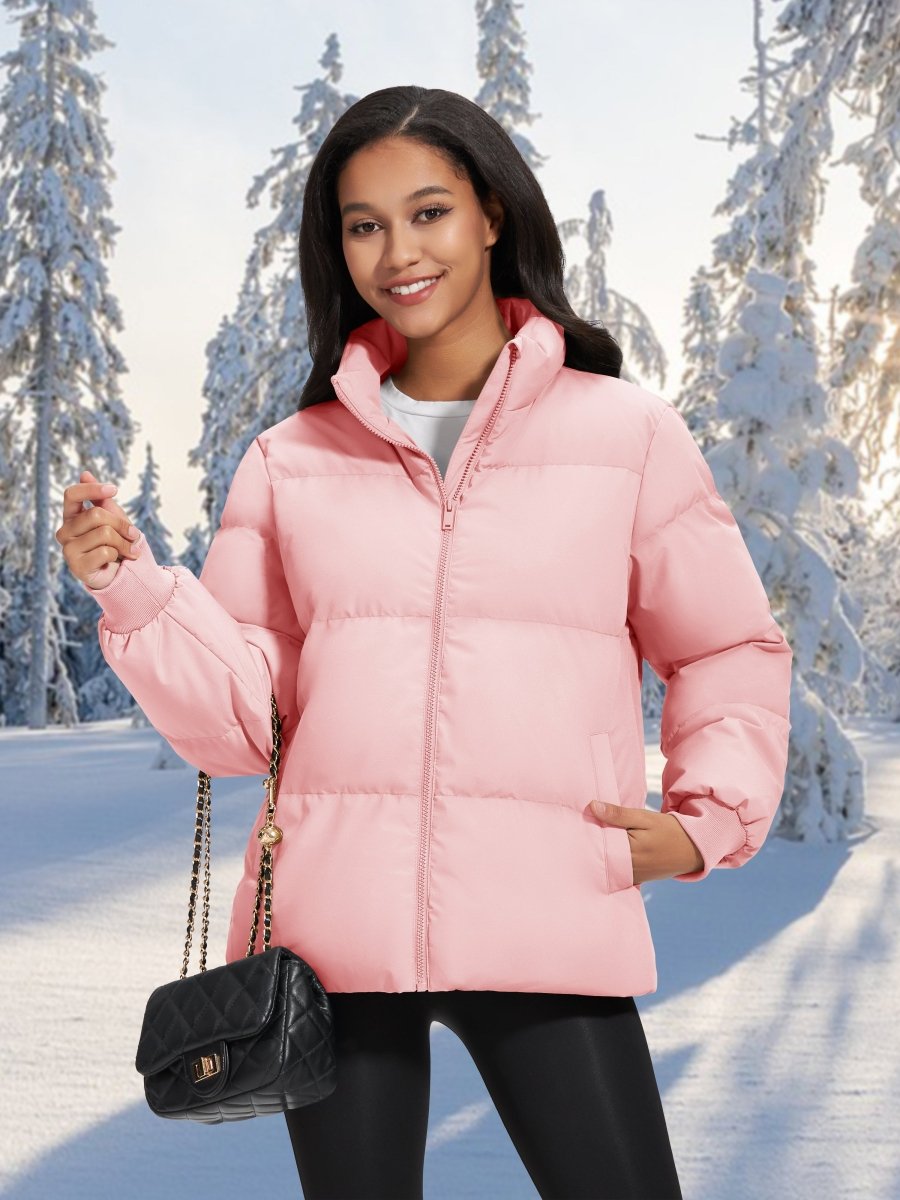 TACVASEN Pink Women's Winter Down Puffer Jackets