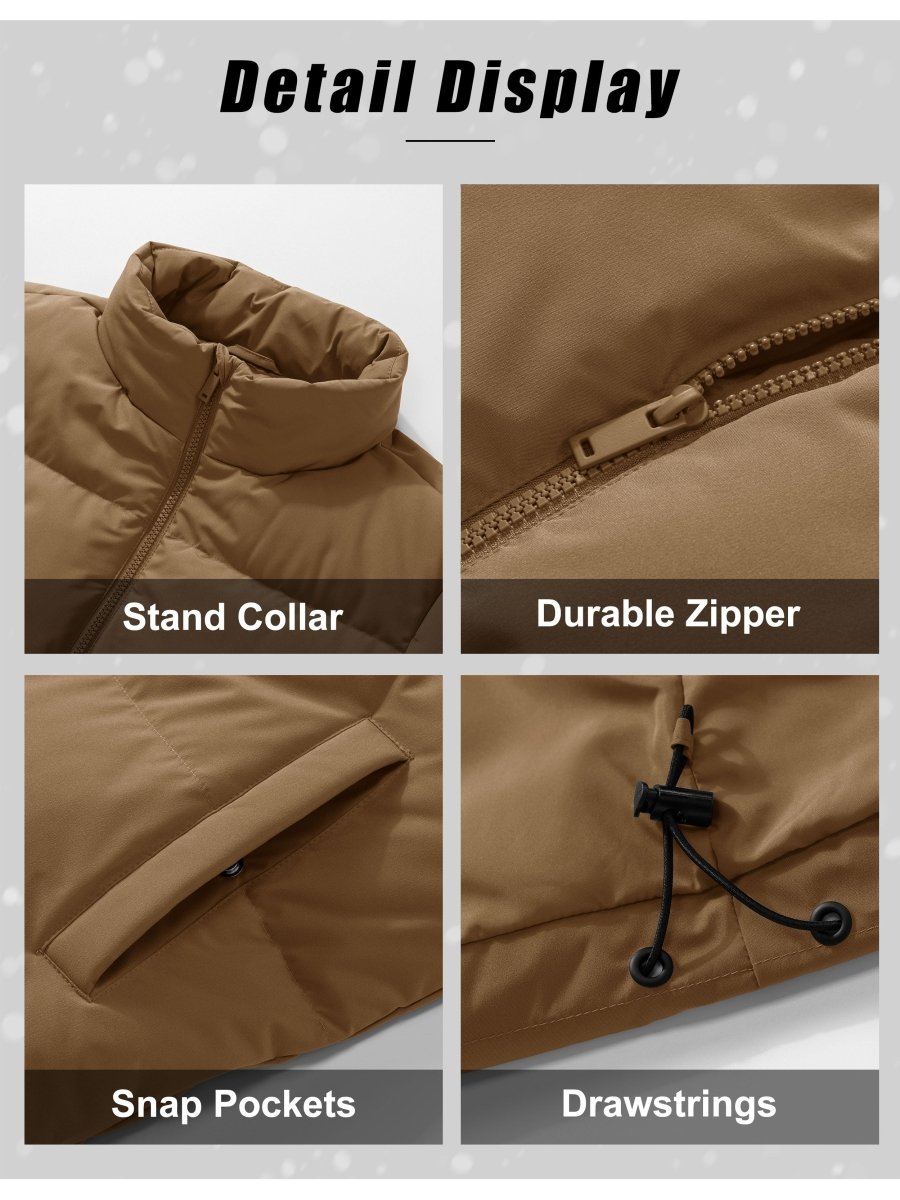 TACVASEN Brown Women's Winter Down Puffer Jackets
