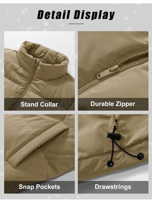 TACVASEN Khaki Women's Winter Down Puffer Jackets