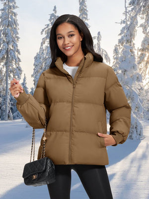 TACVASEN Brown Women's Winter Down Puffer Jackets