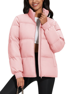 TACVASEN Pink Women's Winter Down Puffer Jackets