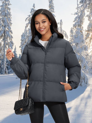 TACVASEN Dark Grey Women's Winter Down Puffer Jackets