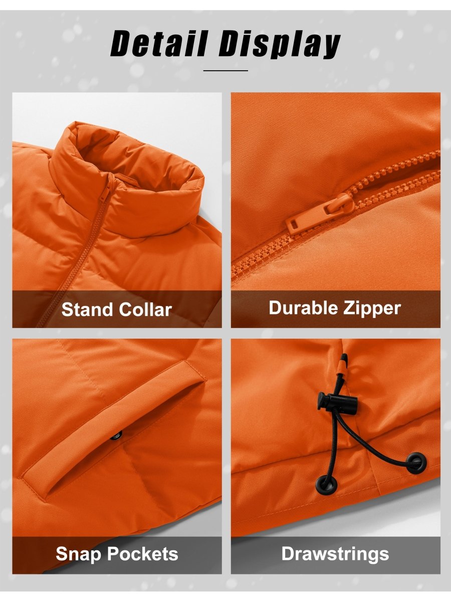 TACVASEN Orange Women's Winter Down Puffer Jackets
