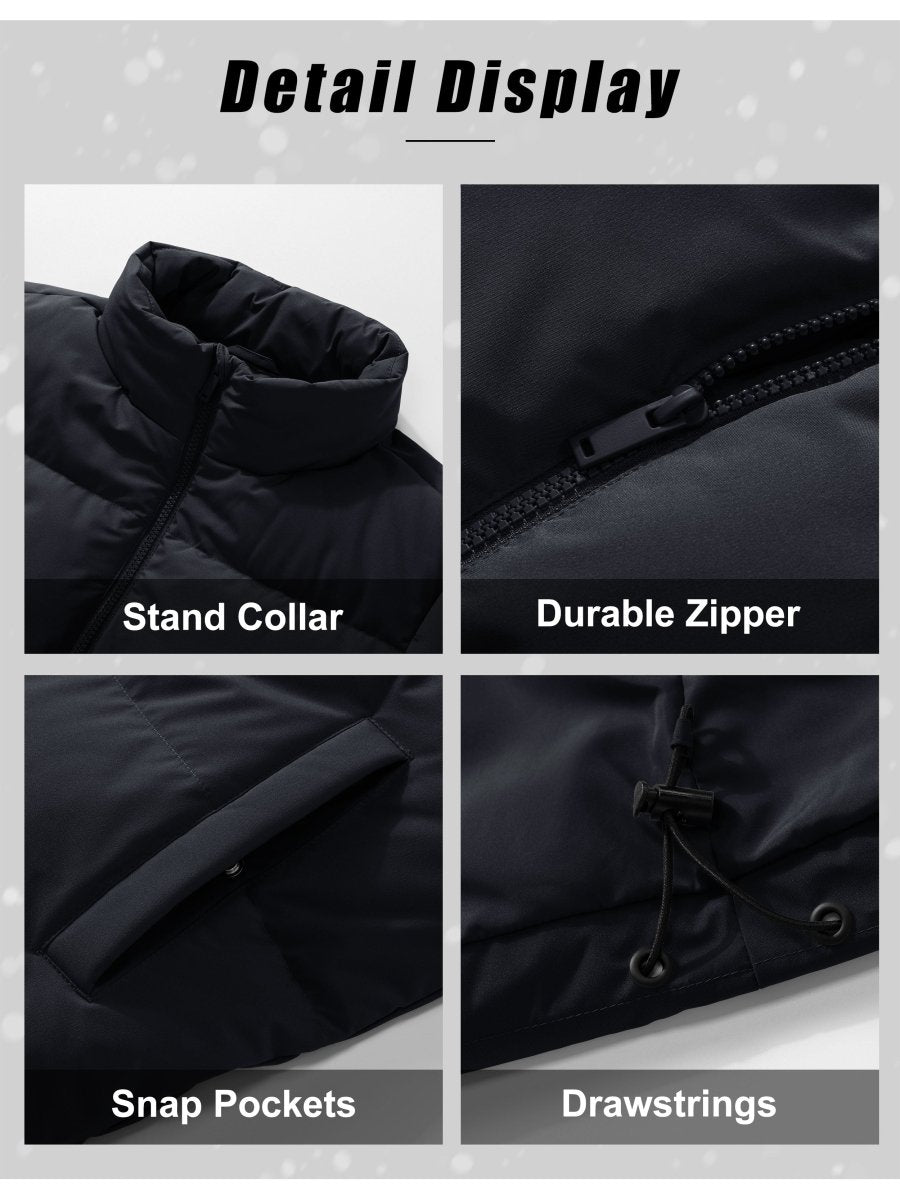 TACVASEN Black Women's Winter Down Puffer Jackets