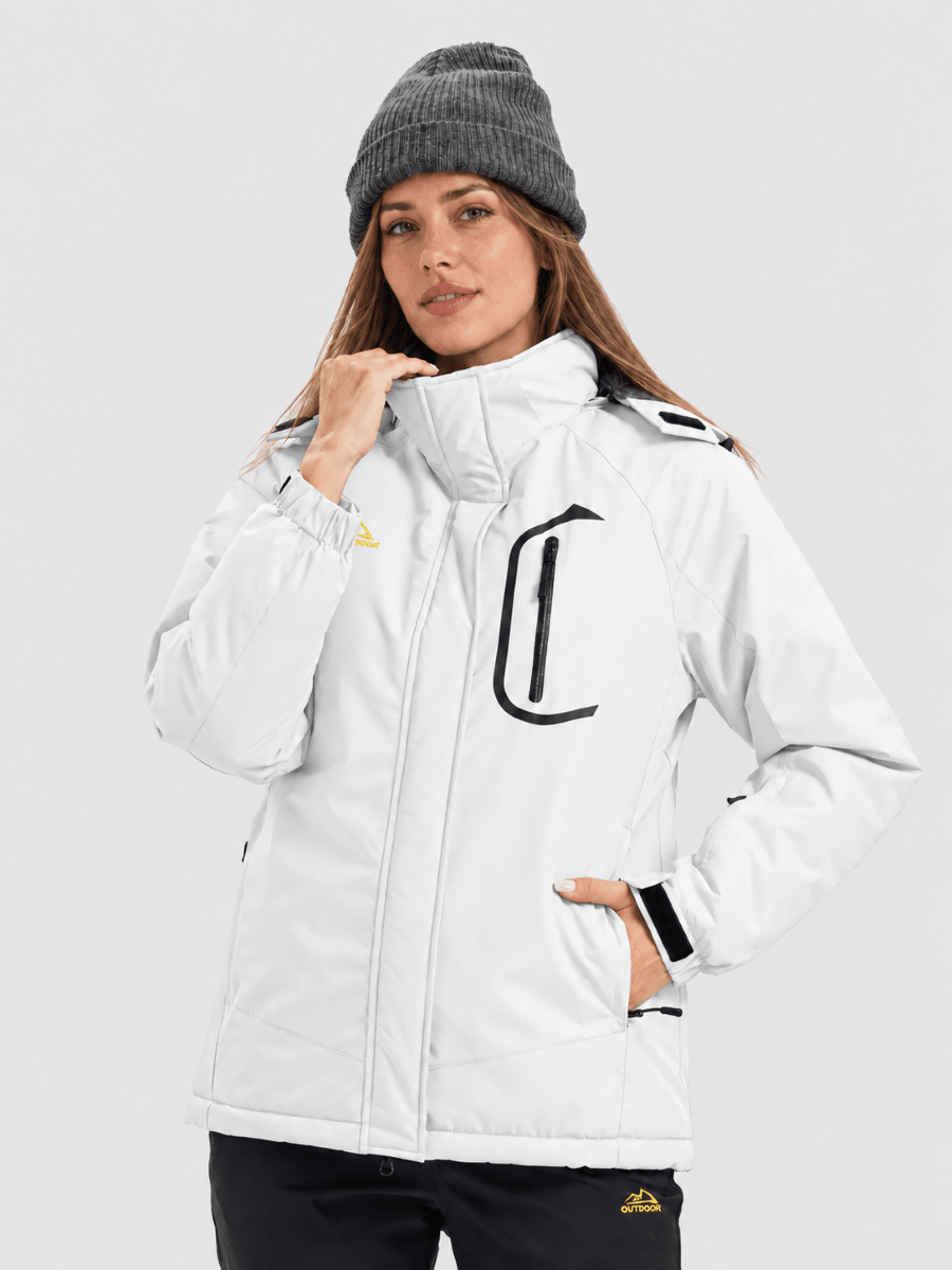 TACVASEN White Women's Winter Waterproof Insulated Warm Coat