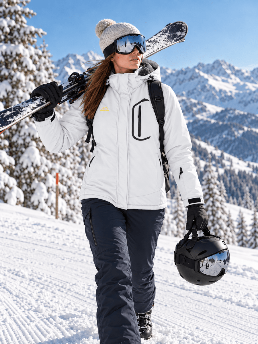 TACVASEN White Women's Winter Waterproof Insulated Warm Coat