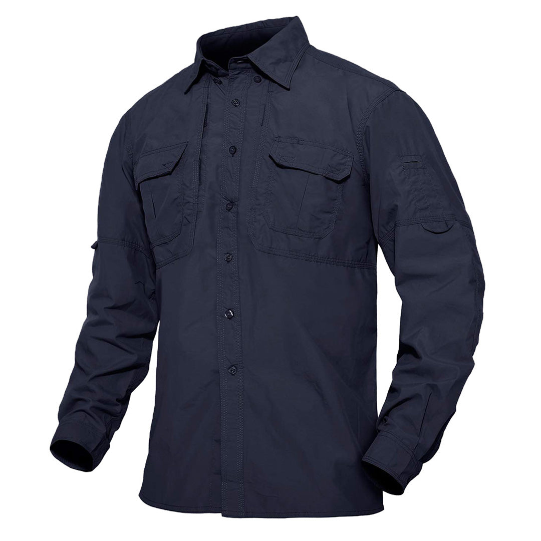 TACVASEN Navy Men's Breathable Quick Dry Long Sleeve Shirts
