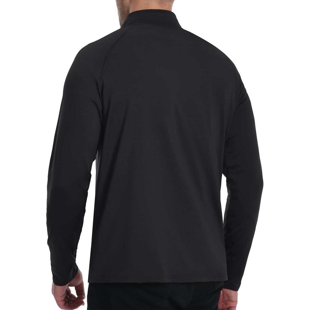 TACVASEN Black Men's 1/4 Zip Athletic Pullover Fleece Lined Sweatshirts
