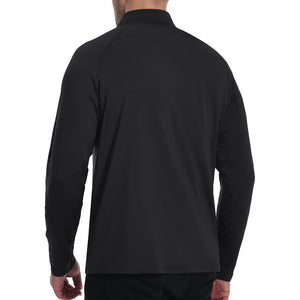 TACVASEN Black Men's 1/4 Zip Athletic Pullover Fleece Lined Sweatshirts