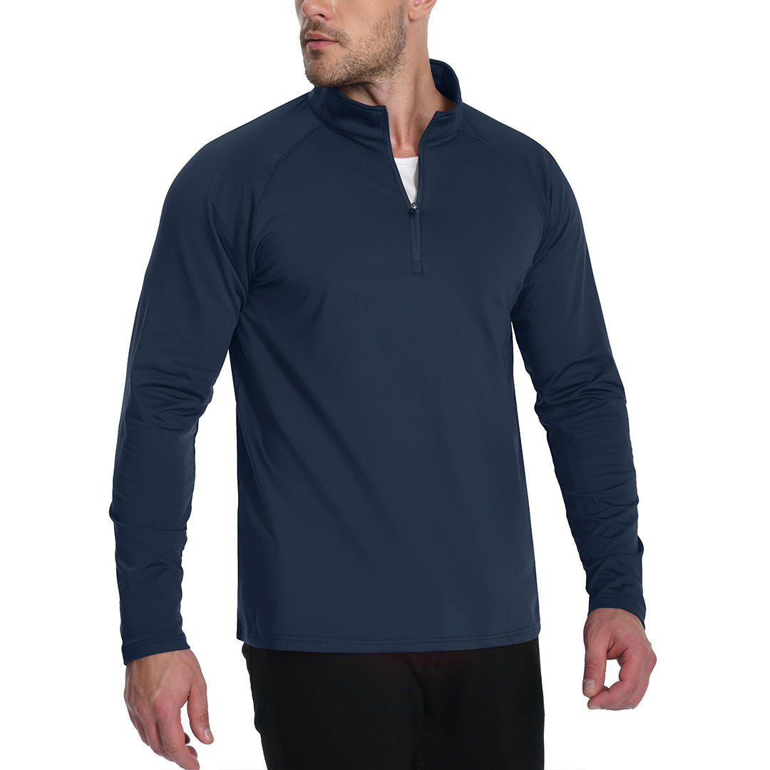 TACVASEN Navy Men's 1/4 Zip Athletic Pullover Fleece Lined Sweatshirts