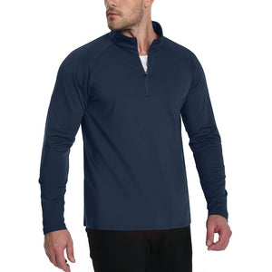 TACVASEN Navy Men's 1/4 Zip Athletic Pullover Fleece Lined Sweatshirts