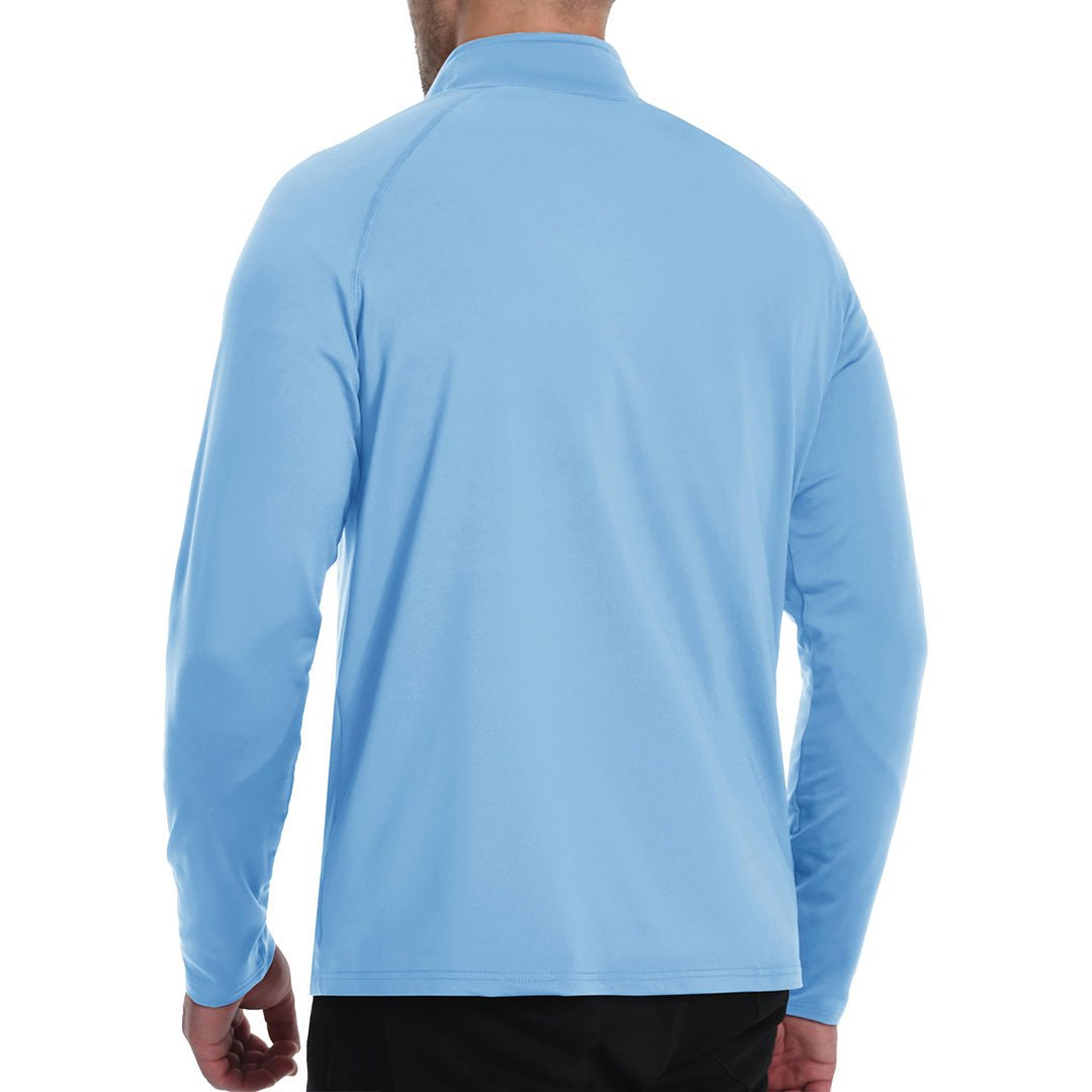 TACVASEN Light Blue Men's 1/4 Zip Athletic Pullover Fleece Lined Sweatshirts