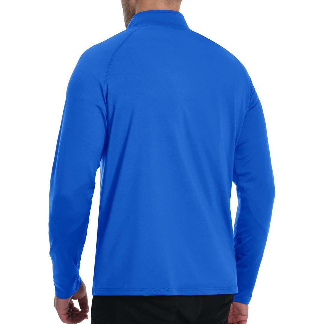 TACVASEN Sapphire Blue Men's 1/4 Zip Athletic Pullover Fleece Lined Sweatshirts