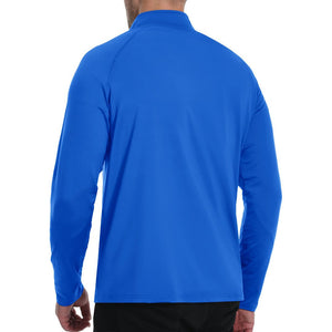 TACVASEN Sapphire Blue Men's 1/4 Zip Athletic Pullover Fleece Lined Sweatshirts
