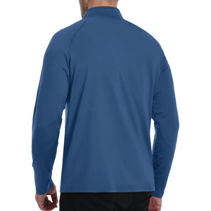 TACVASEN Blue Grey Men's 1/4 Zip Athletic Pullover Fleece Lined Sweatshirts