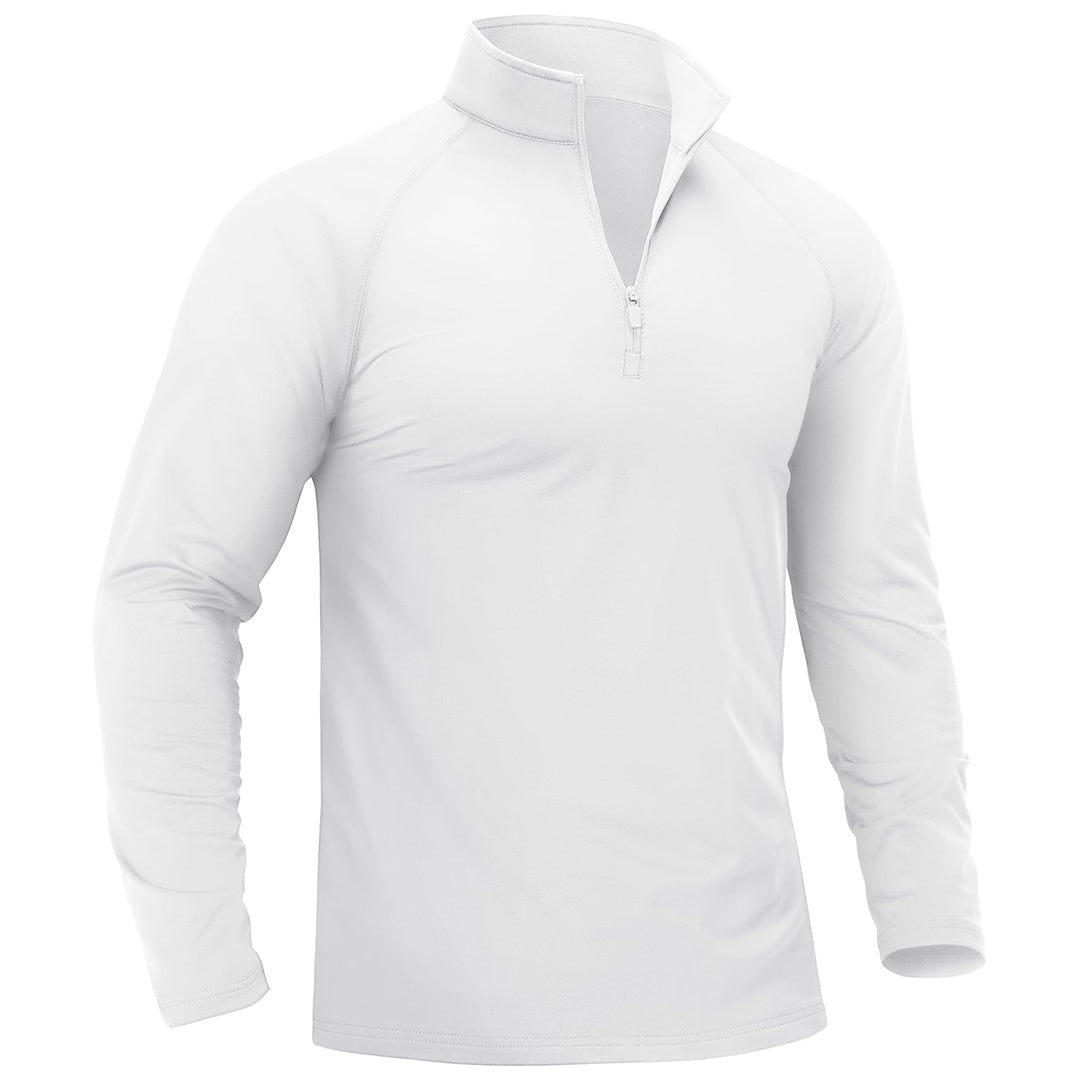 TACVASEN White Men's 1/4 Zip Athletic Pullover Fleece Lined Sweatshirts