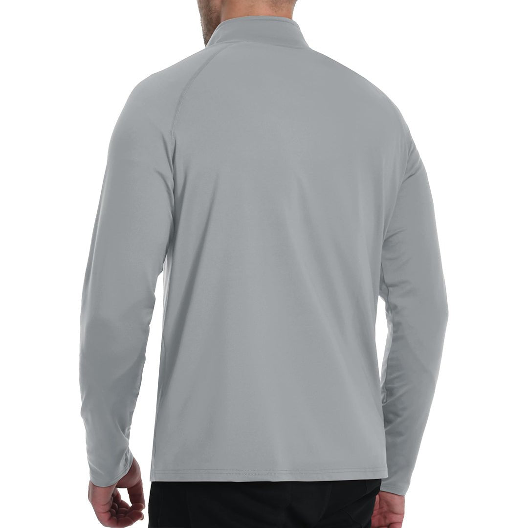 TACVASEN Light Grey Men's 1/4 Zip Athletic Pullover Fleece Lined Sweatshirts