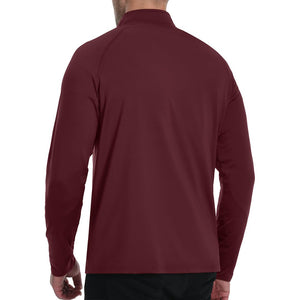 TACVASEN Wine Red Men's 1/4 Zip Athletic Pullover Fleece Lined Sweatshirts