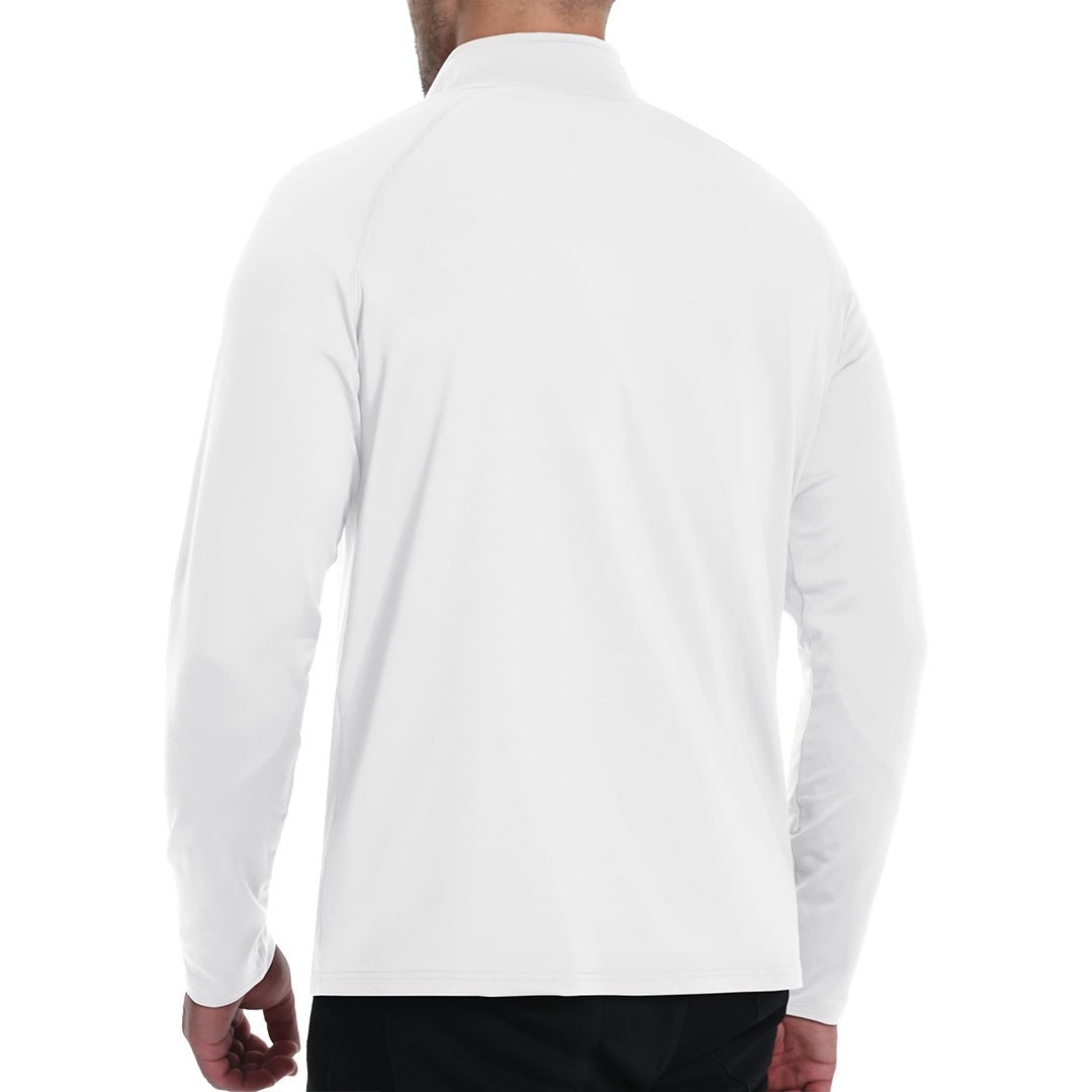 TACVASEN White Men's 1/4 Zip Athletic Pullover Fleece Lined Sweatshirts