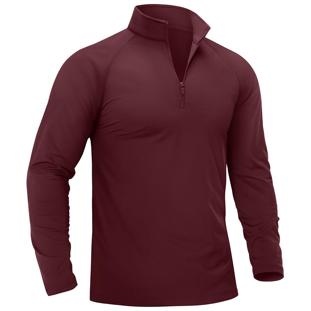 TACVASEN Wine Red Men's 1/4 Zip Athletic Pullover Fleece Lined Sweatshirts