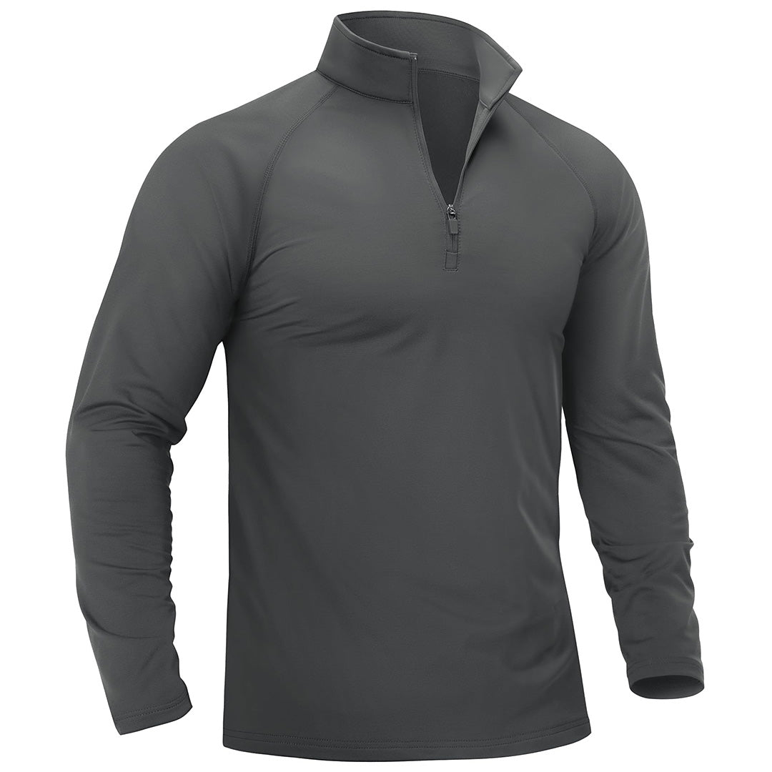 TACVASEN Dark Grey Men's 1/4 Zip Athletic Pullover Fleece Lined Sweatshirts