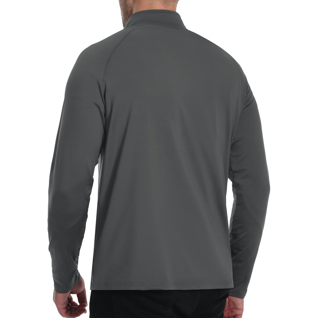 TACVASEN Dark Grey Men's 1/4 Zip Athletic Pullover Fleece Lined Sweatshirts