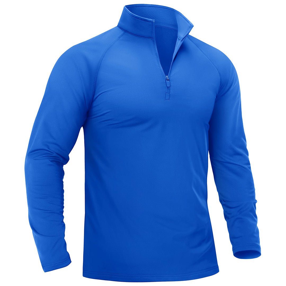 TACVASEN Sapphire Blue Men's 1/4 Zip Athletic Pullover Fleece Lined Sweatshirts