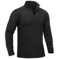 TACVASEN Black Men's 1/4 Zip Athletic Pullover Fleece Lined Sweatshirts
