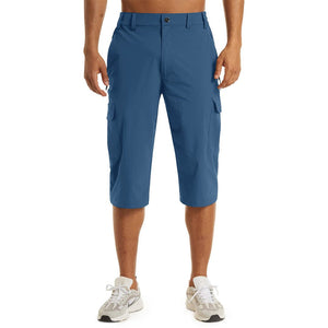 TACVASEN Blue Grey Utility Cargo Shorts Quick Drying