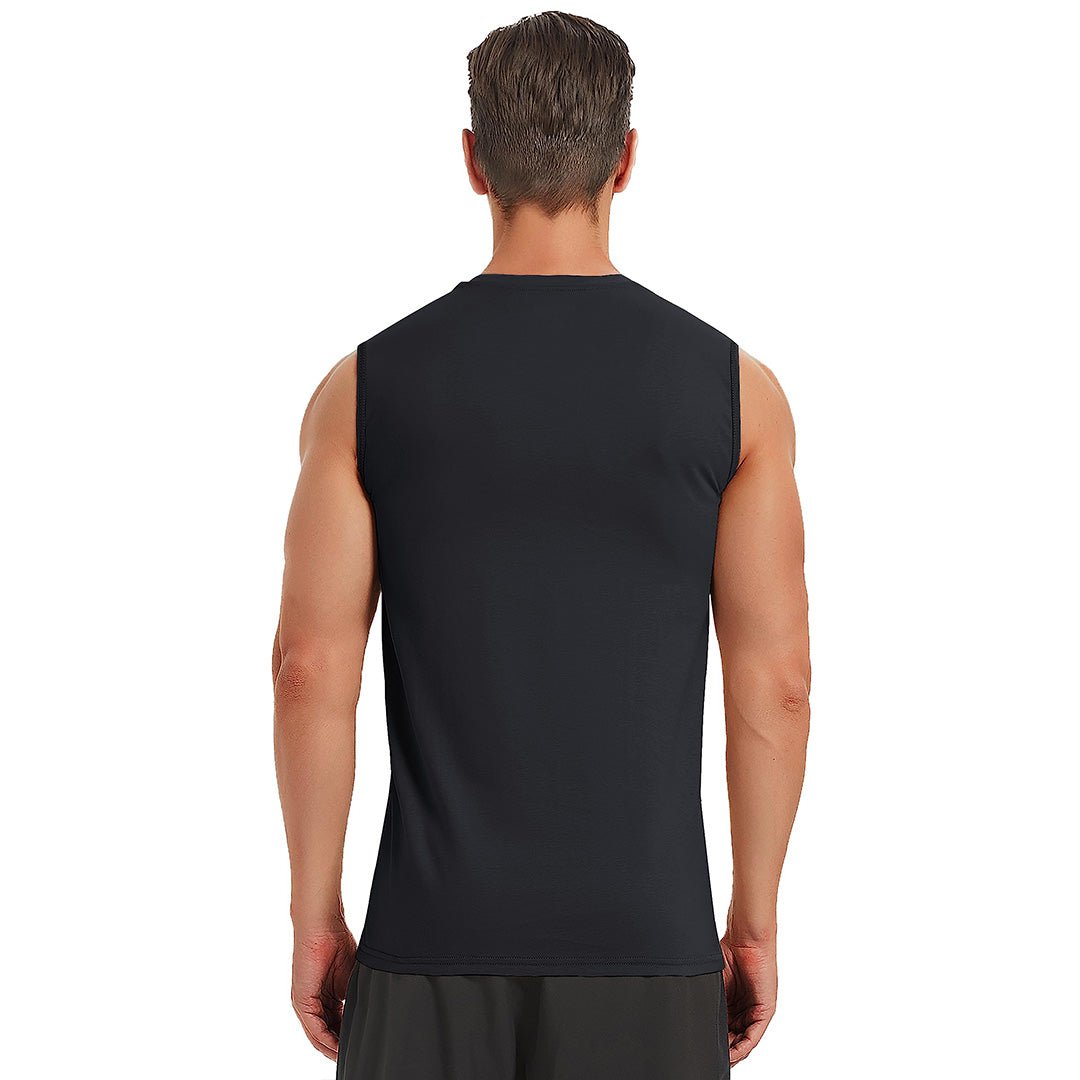 TACVASEN Black Men's Bodybuilding Tank Tops Cotton Workout T-Shirts