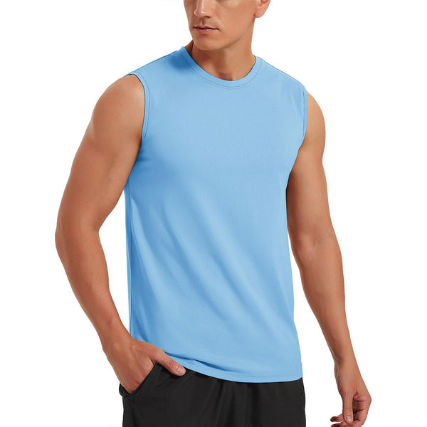 TACVASEN Waterfall Blue Men's Bodybuilding Tank Tops Cotton Workout T-Shirts