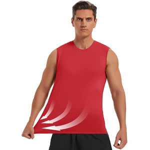 TACVASEN Orange Men's Bodybuilding Tank Tops Cotton Workout T-Shirts