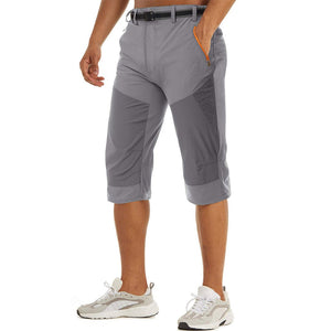 TACVASEN Light Grey Men's Cargo Quick Dry Below Knee Capri Pants