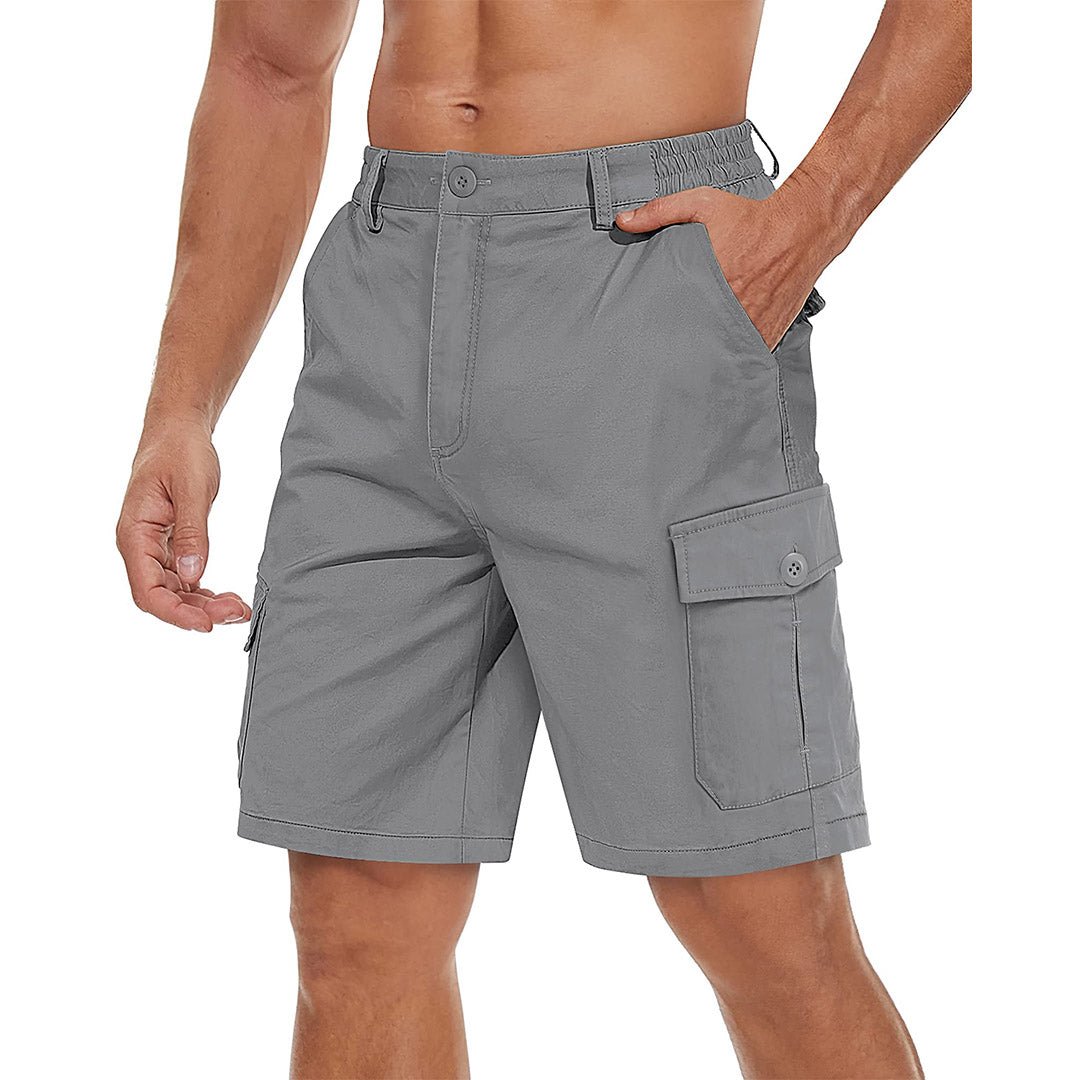 TACVASEN Light Grey Utility Cotton Cargo Shorts