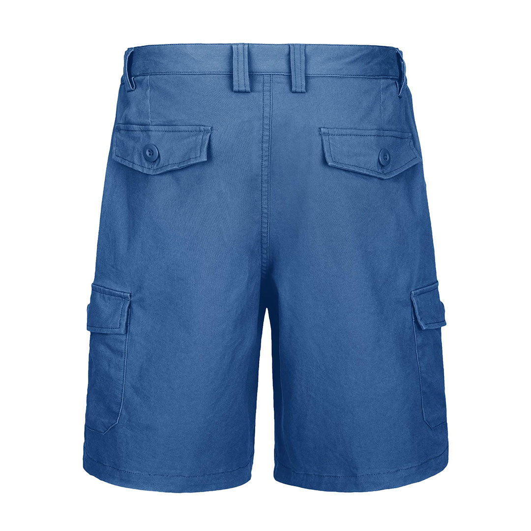 TACVASEN Blue Grey Utility Cotton Cargo Shorts