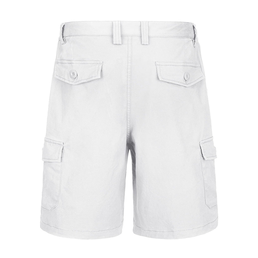 TACVASEN White Utility Cotton Cargo Shorts