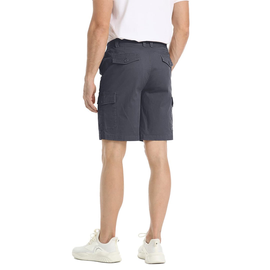 TACVASEN Dark Grey Utility Cotton Cargo Shorts