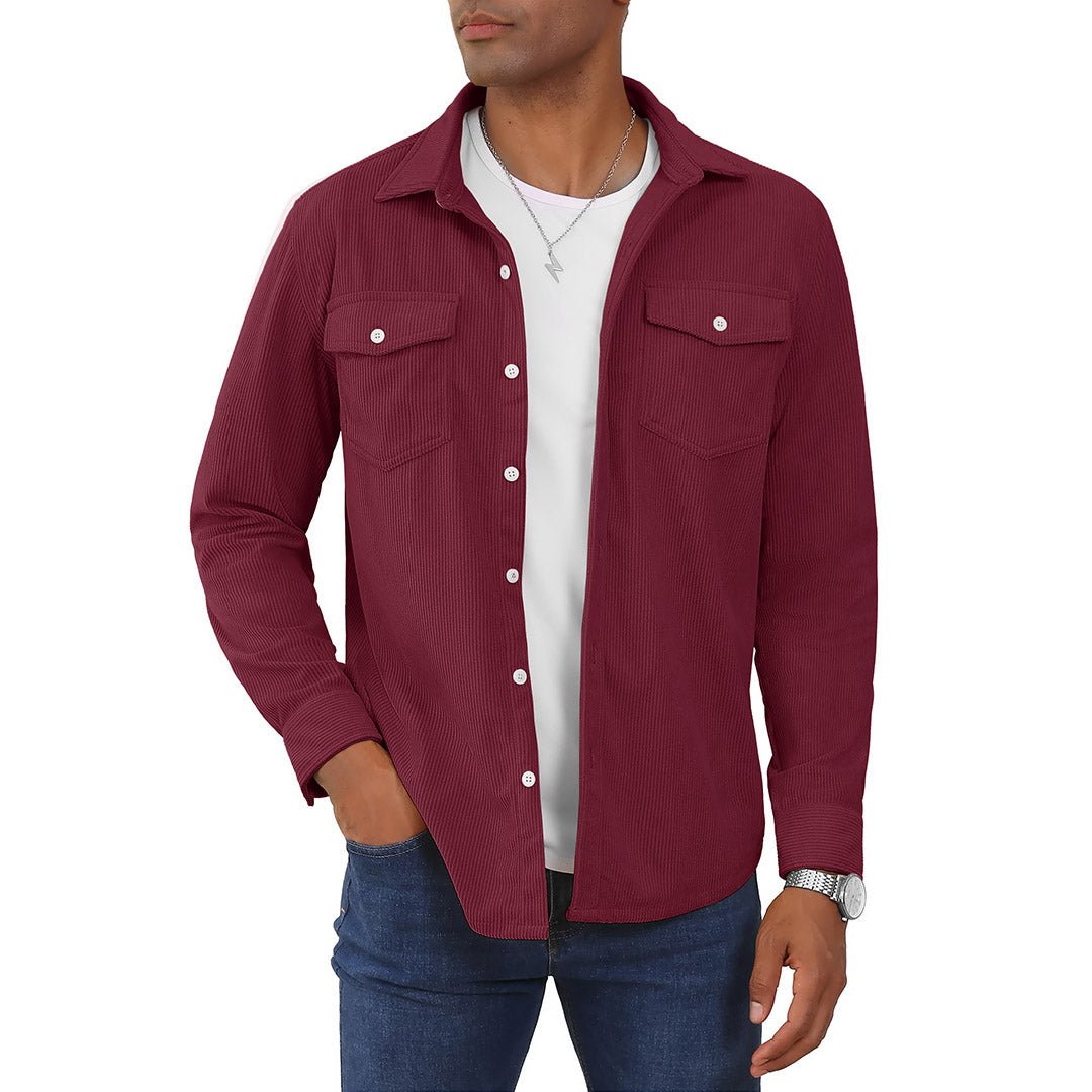 Men's Corduroy Jacket Casual Lightweight Shirt Jacket - B23M2024