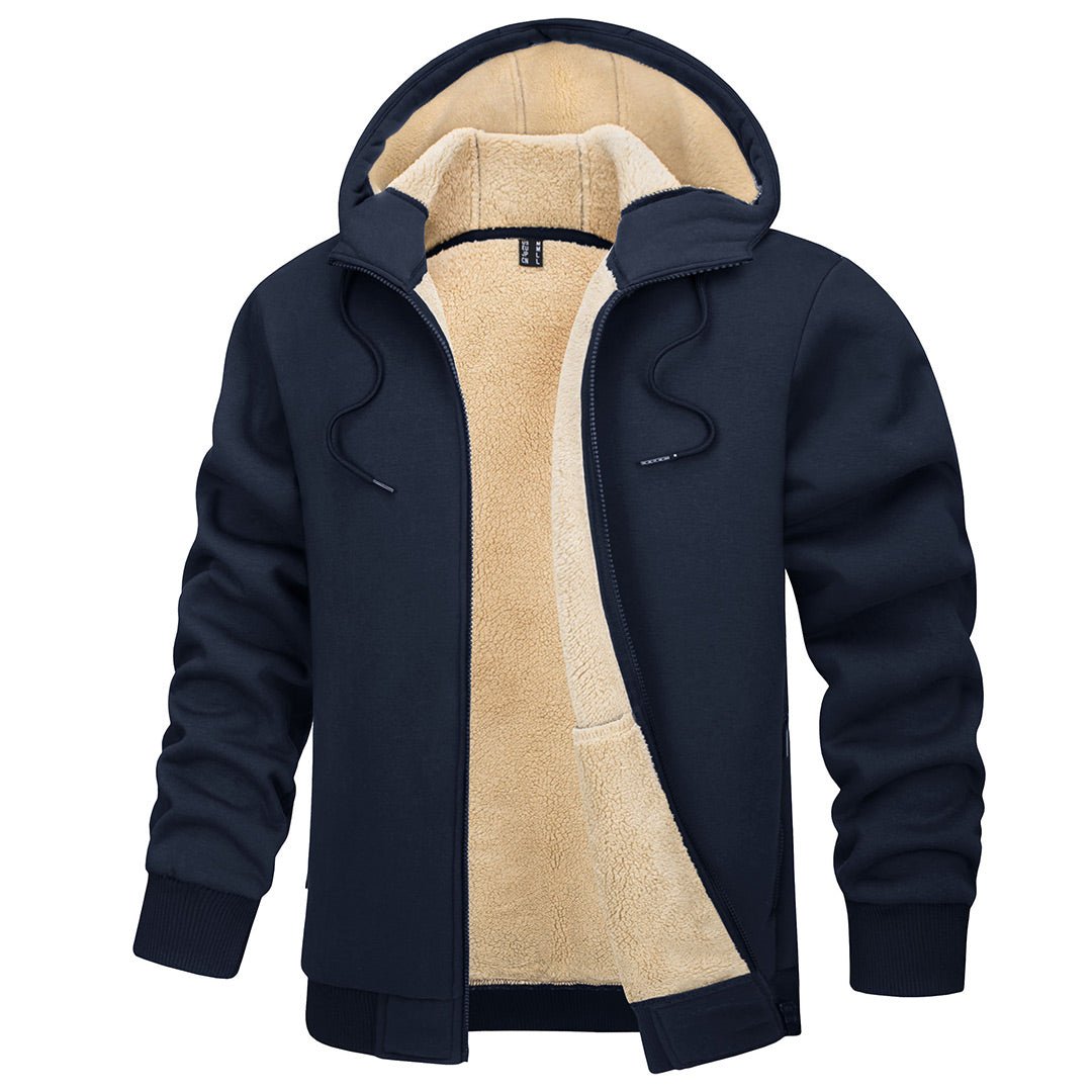 TACVASEN Navy Men's Fleece Hoodie Jacket Windproof Winter Coats